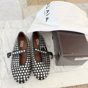 Alaia crystal embellished flats